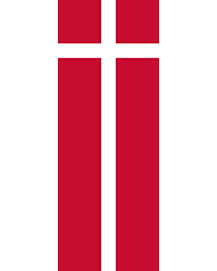 Ausleger-Flagge:  Dänemark  |  Hochformat Fahne | 6m² | 400x150cm 