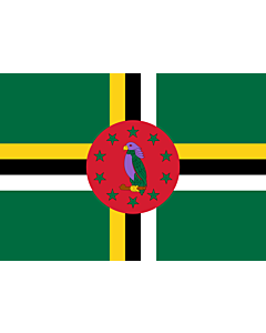 Flag: Dominica |  landscape flag | 0.7m² | 7.5sqft | 70x100cm | 2x3ft 