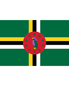 Flag: Dominica |  landscape flag | 0.24m² | 2.5sqft | 40x60cm | 1.3x2foot 