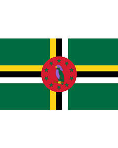 Flag: Dominica |  landscape flag | 1.35m² | 14.5sqft | 90x150cm | 3x5ft 