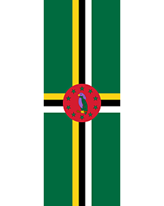 Bandera: Bandera vertical con manga cerrada para potencia Dominica |  bandera vertical | 6m² | 400x150cm 