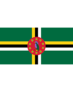 Flag: Dominica from 1988 to 1990 |  landscape flag | 2.16m² | 23sqft | 100x200cm | 40x80inch 