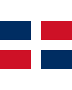 Flag: Civil Ensign of the Dominican Republic |  landscape flag | 1.35m² | 14.5sqft | 90x150cm | 3x5ft 