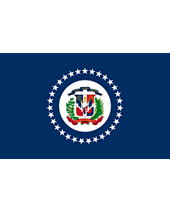 Flag: Naval Jack of the Dominican Republic |  landscape flag | 2.16m² | 23sqft | 120x180cm | 4x6ft 