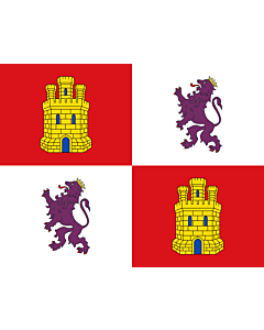 Flag: Castile and León |  landscape flag | 0.24m² | 2.5sqft | 40x55cm | 17x20inch 