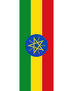 Vertical Hanging Swivel Crossbar Banner Flag: Ethiopia |  portrait flag | 6m² | 64sqft | 400x150cm | 13x5ft 