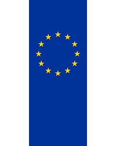 Bandera: Bandera vertical con potencia Europa |  bandera vertical | 3.5m² | 300x120cm 