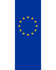 Drapeau: bannière drapau avec tunnel sans crochets Europe |  portrait flag | 6m² | 400x150cm 