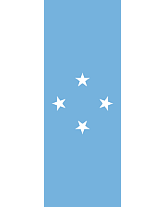 Vertical Hanging Swivel Crossbar Banner Flag: Micronesia |  portrait flag | 6m² | 64sqft | 400x150cm | 13x5ft 