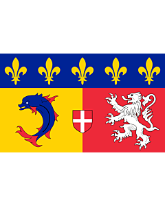 Bandera: Ródano-Alpes |  bandera paisaje | 0.24m² | 40x60cm 