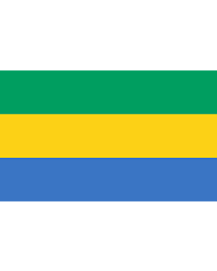 Bandiera: Gabon |  bandiera paesaggio | 1.35m² | 90x150cm 