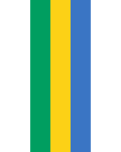 Bandera: Bandera vertical con manga cerrada para potencia Gabón |  bandera vertical | 3.5m² | 300x120cm 