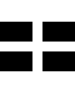 Table-Flag / Desk-Flag: Cornwall (Saint Piran's Flag) 15x25cm