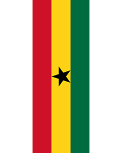Vertical Hanging Swivel Crossbar Banner Flag: Ghana |  portrait flag | 6m² | 64sqft | 400x150cm | 13x5ft 