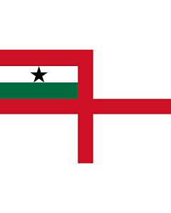 Flagge: Large Naval Ensign of Ghana 1964-1966  |  Querformat Fahne | 1.35m² | 90x150cm 
