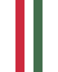 Vertical Hanging Swivel Crossbar Banner Flag: Hungary |  portrait flag | 6m² | 64sqft | 400x150cm | 13x5ft 