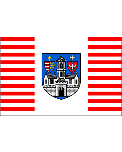 Flag: Óbuda  part of Budapest , Hungary |  landscape flag | 1.35m² | 14.5sqft | 90x150cm | 3x5ft 