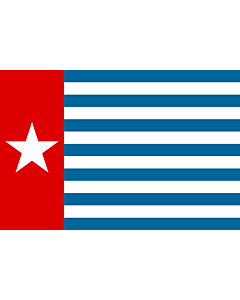 Flagge:  Morning Star | Unofficial Morning Star flag | Morgenster, Vlag van Westelijk Nieuw-Guinea | Indonesia, Bendera Papua Barat | Флаг утренней звезды  |  Querformat Fahne | 0.06m² | 20x30cm 