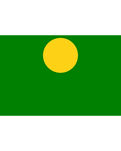 Flag: Persia  1502-1524 | Persia during the reign of en Ismail I  1502-1524  A green flag with a golden full moon |  landscape flag | 1.35m² | 14.5sqft | 90x150cm | 3x5ft 
