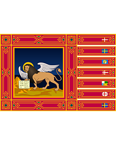 Tisch-Fahne / Tisch-Flagge: Venetien 15x25cm