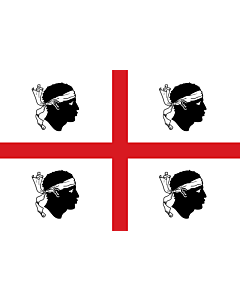 Tisch-Fahne / Tisch-Flagge: Sardinia 15x25cm