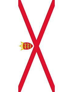 Flagge:  Jersey (Kanalinsel)  |  Hochformat Fahne | 3.5m² | 300x120cm 