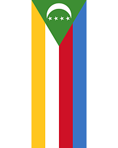 Bandera: Bandera vertical con potencia Comoras |  bandera vertical | 6m² | 400x150cm 