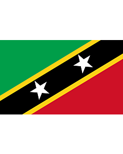 Flagge: Large St. Kitts und Nevis  |  Querformat Fahne | 1.35m² | 90x150cm 