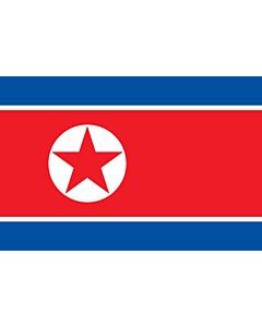 Bandera: Corea del Norte |  bandera paisaje | 3.375m² | 150x225cm 