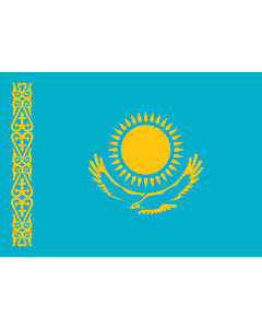 Bandera: Kazajistán |  bandera paisaje | 0.7m² | 70x100cm 