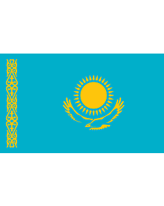 Flag: Kazakhstan |  landscape flag | 1.35m² | 14.5sqft | 90x150cm | 3x5ft 