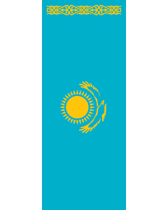 Bandera: Bandera vertical con manga cerrada para potencia Kazajistán |  bandera vertical | 3.5m² | 300x120cm 