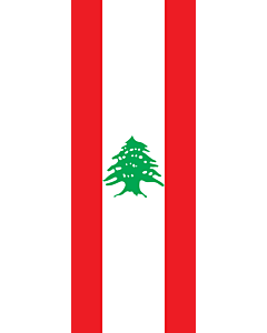Bandera: Bandera vertical con potencia Líbano |  bandera vertical | 6m² | 400x150cm 