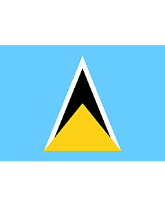 Flag: Saint Lucia |  landscape flag | 0.7m² | 7.5sqft | 70x100cm | 2x3ft 