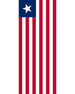 Bandera: Bandera vertical con manga cerrada para potencia Liberia |  bandera vertical | 3.5m² | 300x120cm 