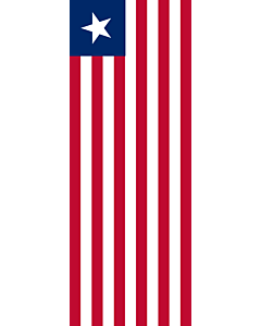 Vertical Hanging Swivel Crossbar Banner Flag: Liberia |  portrait flag | 6m² | 64sqft | 400x150cm | 13x5ft 