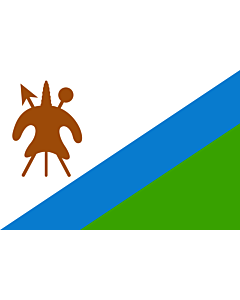 Bandera: Lesotho  1987-2006 | Lesotho 1987-2006 | Lesota |  bandera paisaje | 2.16m² | 120x180cm 