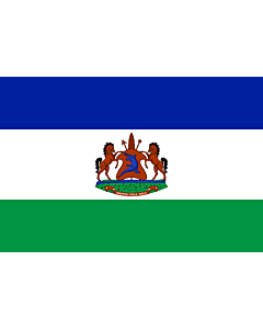 Flag: Royal Standard of Lesotho from October 4, 2006 |  landscape flag | 2.16m² | 23sqft | 120x180cm | 4x6ft 