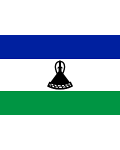 Flag: Lesotho |  landscape flag | 0.375m² | 4sqft | 50x75cm | 1.5x2.5ft 