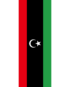 Vertical Hanging Swivel Crossbar Banner Flag: Libya |  portrait flag | 6m² | 64sqft | 400x150cm | 13x5ft 