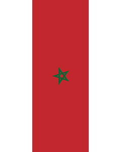 Vertical Hanging Swivel Crossbar Banner Flag: Morocco |  portrait flag | 6m² | 64sqft | 400x150cm | 13x5ft 
