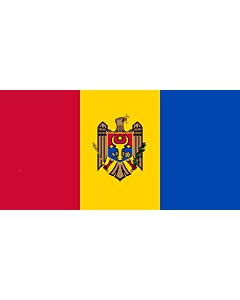 Bandiera: Moldova, reverse | Republicii Moldova, revers |  bandiera paesaggio | 1.35m² | 80x160cm 