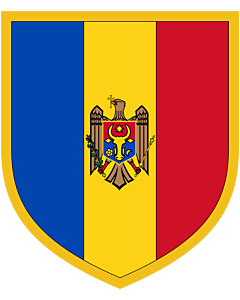 Bandiera: Scudetto Moldova |  bandiera ritratto | 1.35m² | 120x110cm 