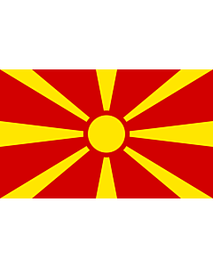 Flag: Macedonia |  landscape flag | 6.7m² | 72sqft | 200x335cm | 6x11ft 
