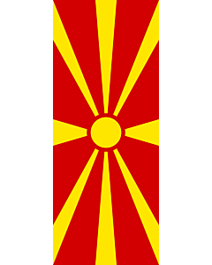 Ausleger-Flagge:  Republik Mazedonien  |  Hochformat Fahne | 3.5m² | 300x120cm 