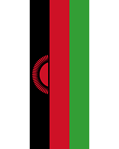 Bandera: Bandera vertical con manga cerrada para potencia Malaui |  bandera vertical | 3.5m² | 300x120cm 