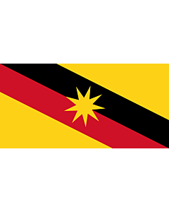 Flag: Sarawak  |  landscape flag | 0.24m² | 2.5sqft | 35x70cm | 15x30inch 