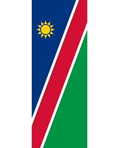 Bandera: Bandera vertical con manga cerrada para potencia Namibia |  bandera vertical | 6m² | 400x150cm 