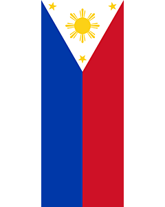 Bandera: Bandera vertical con manga cerrada para potencia Filipinas |  bandera vertical | 3.5m² | 300x120cm 