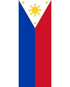 Vertical Hanging Swivel Crossbar Banner Flag: Philippines |  portrait flag | 6m² | 64sqft | 400x150cm | 13x5ft 